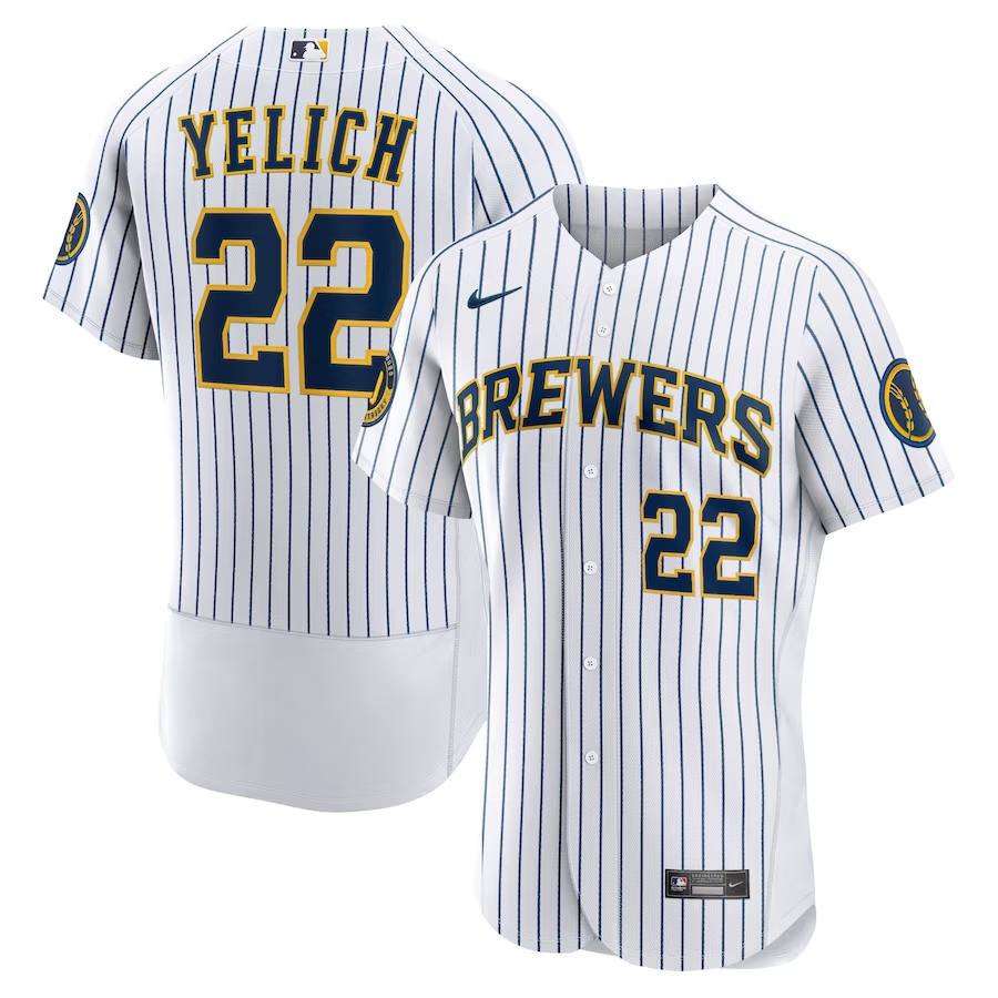 Milwaukee Brewers #22 Christian Yelich Nike Alternate Authentic Player Jersey - White