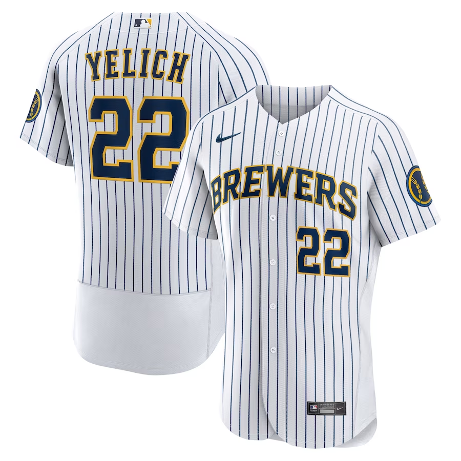 Milwaukee Brewers #22 Christian Yelich Nike Team Alternate Authentic Player Jersey - White
