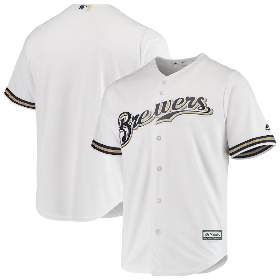 Milwaukee Brewers #Blank Majestic Home Official Cool Base Jersey - White