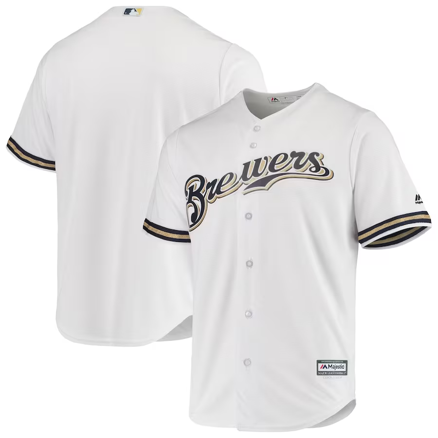 Milwaukee Brewers #Blank Majestic Team Official Jersey - White
