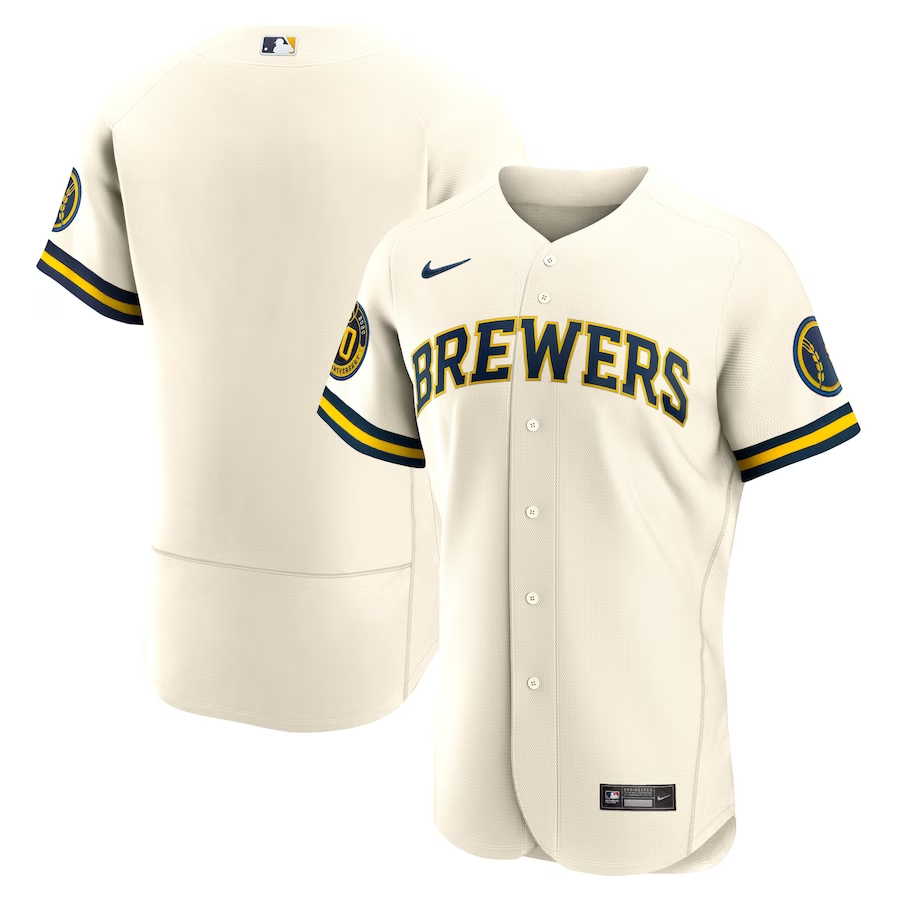 Milwaukee Brewers #Blank Nike Home Authentic Team Jersey - Cream