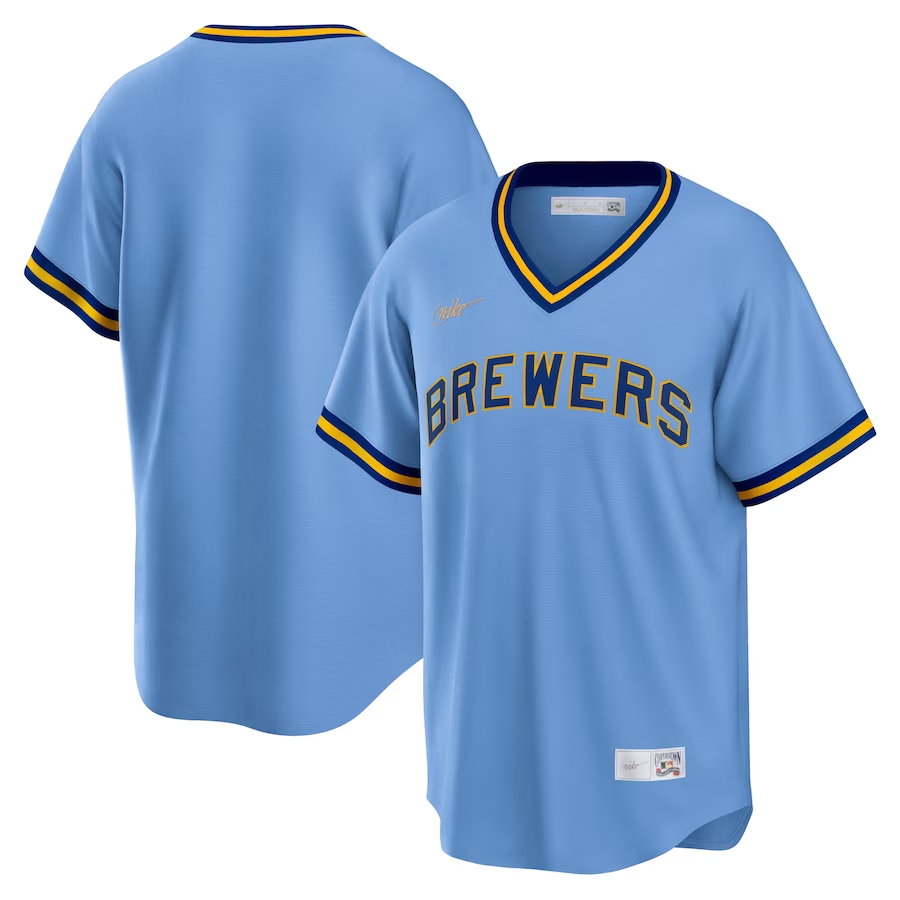 Milwaukee Brewers #Blank Nike Road Cooperstown Collection Team Jersey - Powder Blue