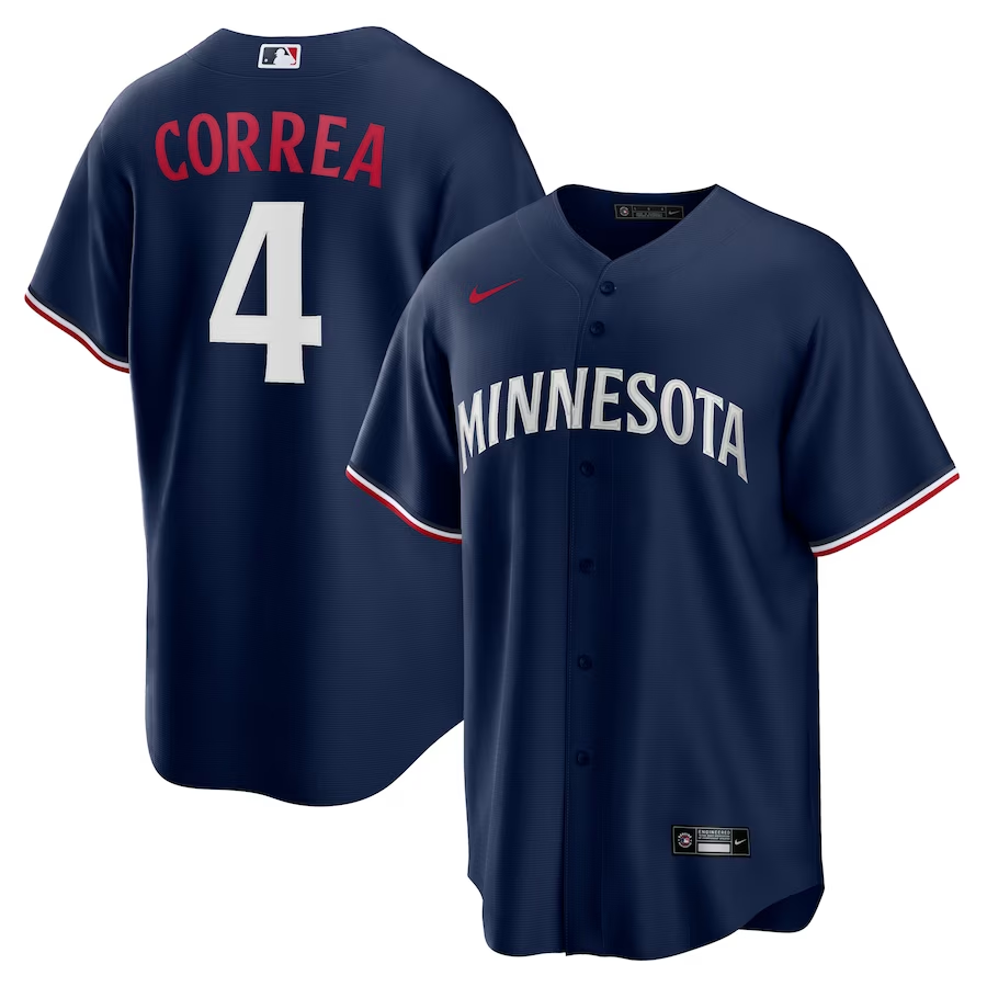 Minnesota Twins #4 Carlos Correa Nike Alternate Replica Player Jersey - Navy