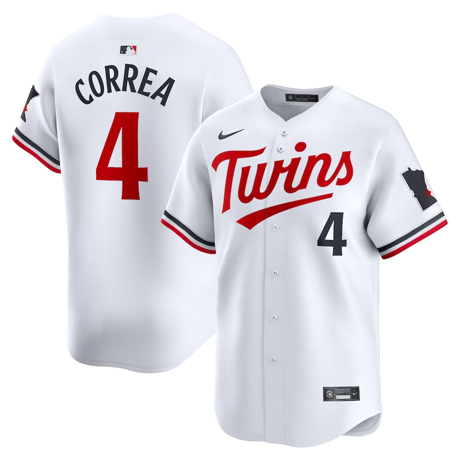 Minnesota Twins #4 Carlos Correa Nike Home Limited Player Jersey - White