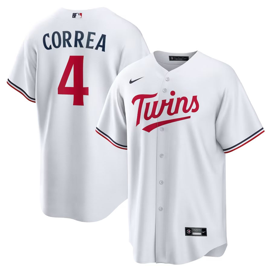Minnesota Twins #4 Carlos Correa Nike Home Replica Player Jersey - White