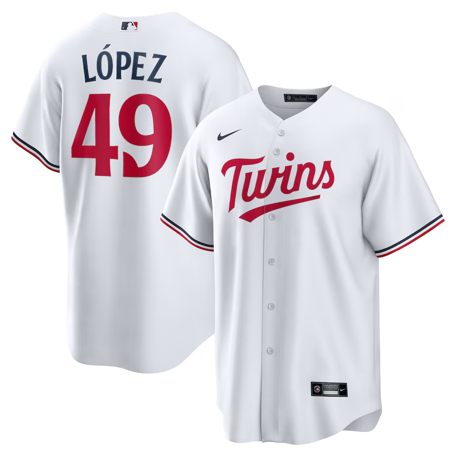 Minnesota Twins #49 Pablo Lopez Nike Home Replica Player Jersey - White