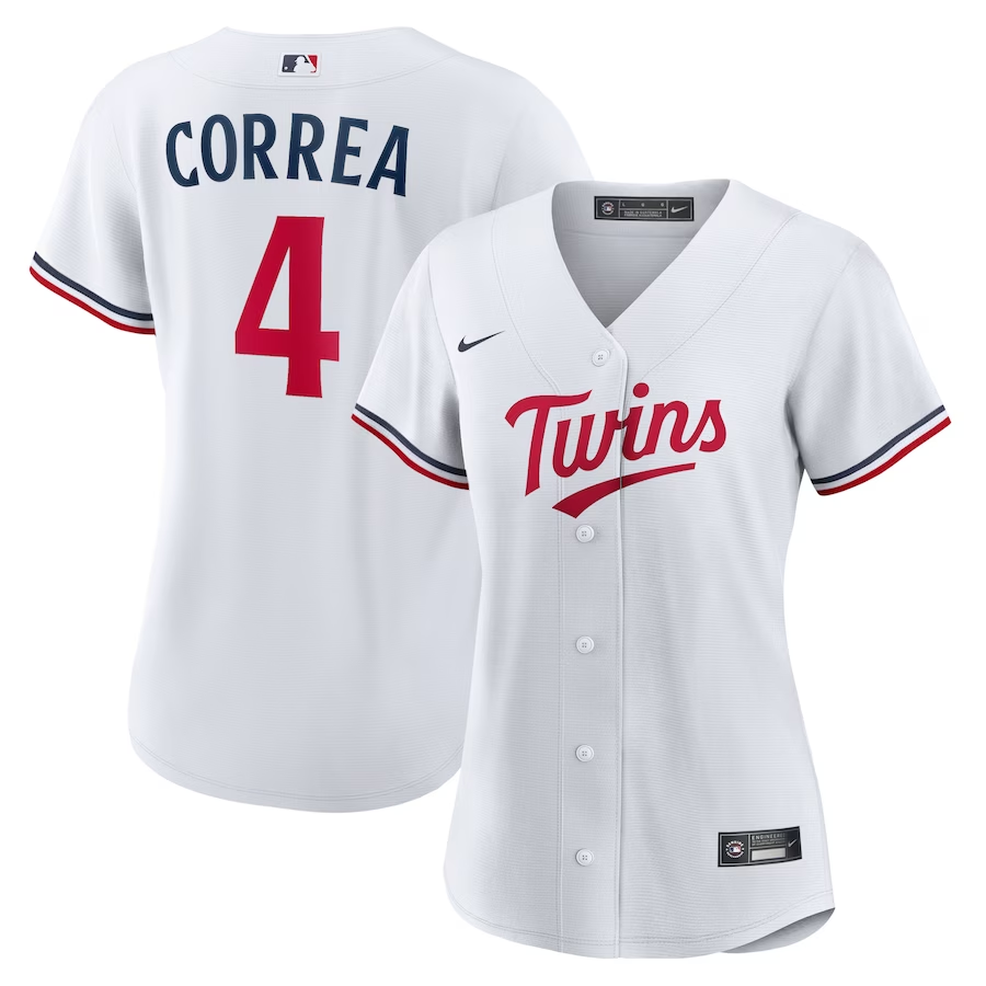 Minnesota Twins Womens #4 Carlos Correa Nike Home Replica Player Jersey - White