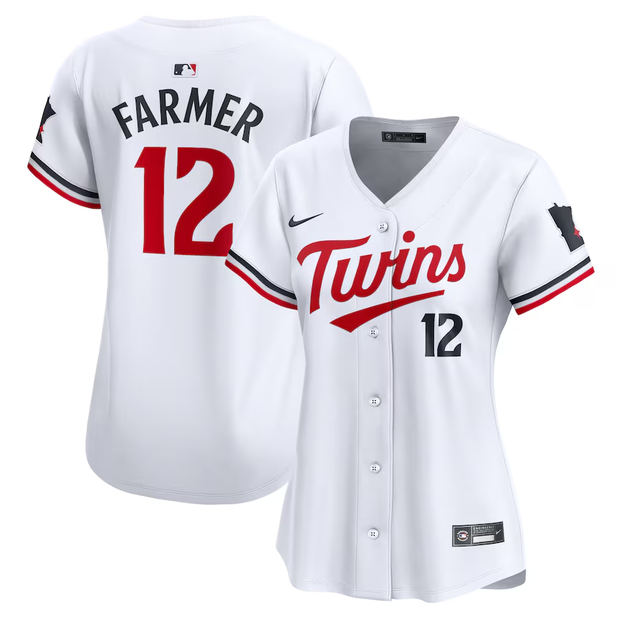 Minnesota Twins Womens #12 Kyle Farmer Nike Home Limited Player Jersey - White
