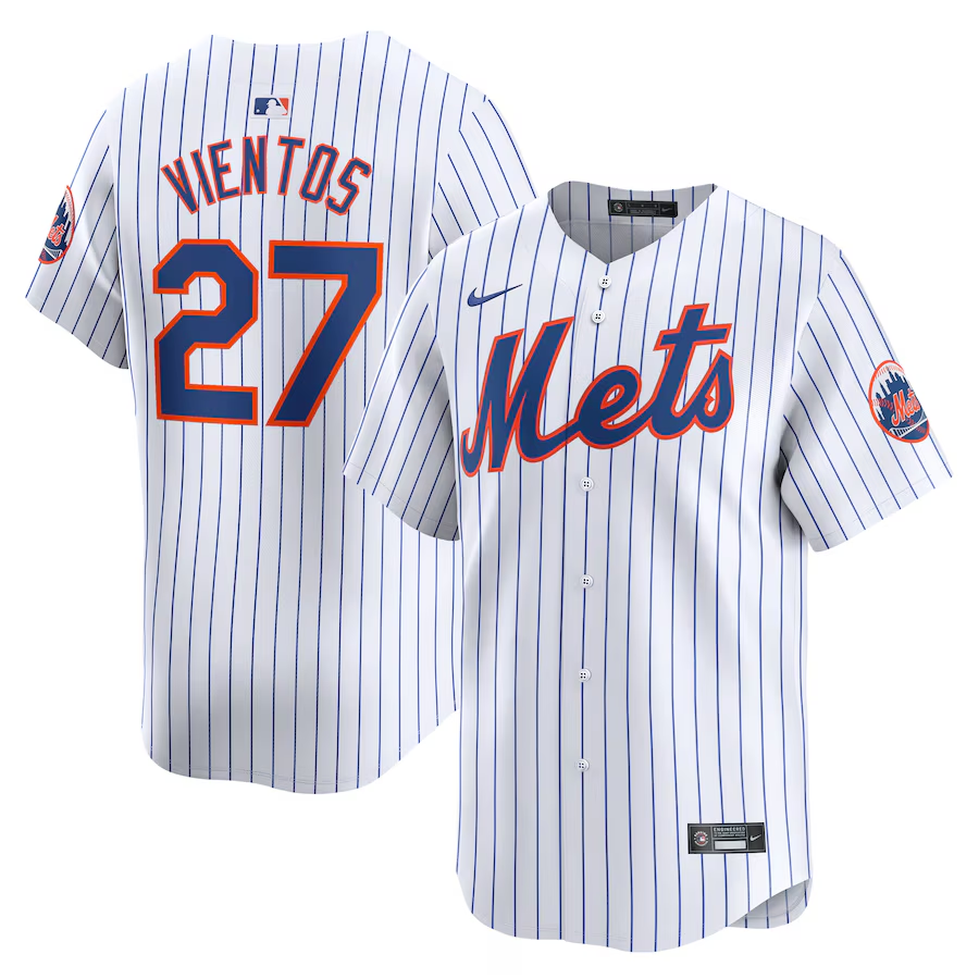 New York Mets #27 Mark Vientos Nike Home Limited Player Jersey - White