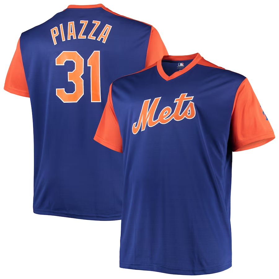 New York Mets #31 Mike Piazza Cooperstown Collection Replica Player Jersey - RoyalOrange