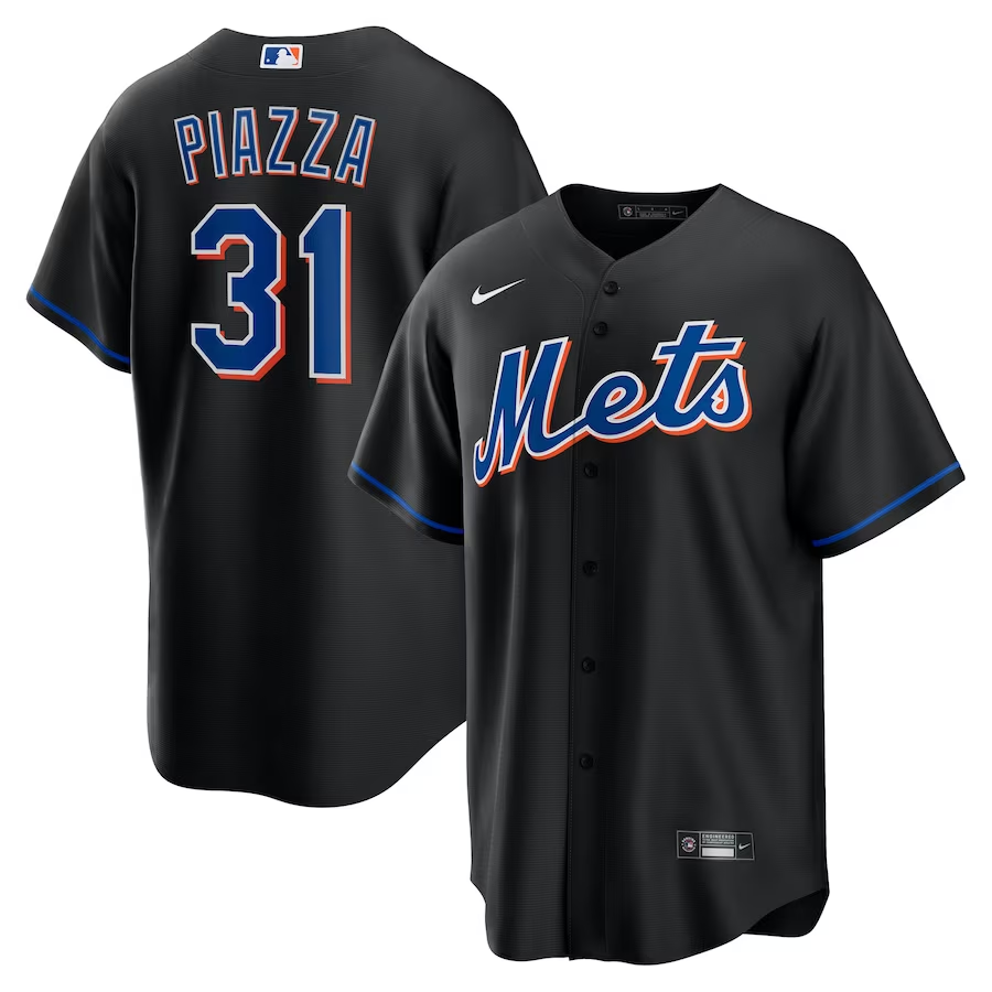 New York Mets #31 Mike Piazza Nike 2022 Alternate Replica Player Jersey - Black