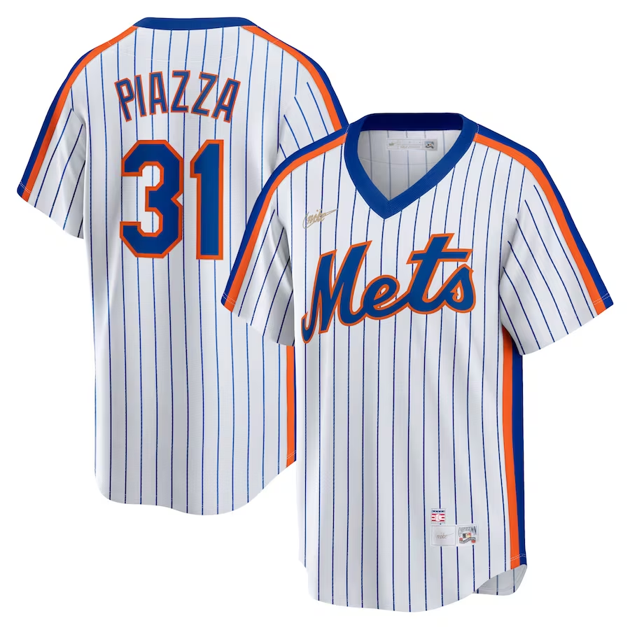 New York Mets #31 Mike Piazza Nike Home Cooperstown Collection Player Jersey - White