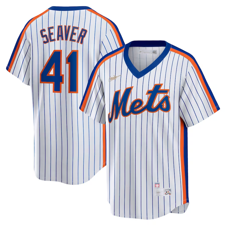 New York Mets #41 Tom Seaver Nike Home Cooperstown Collection Player Jersey - White