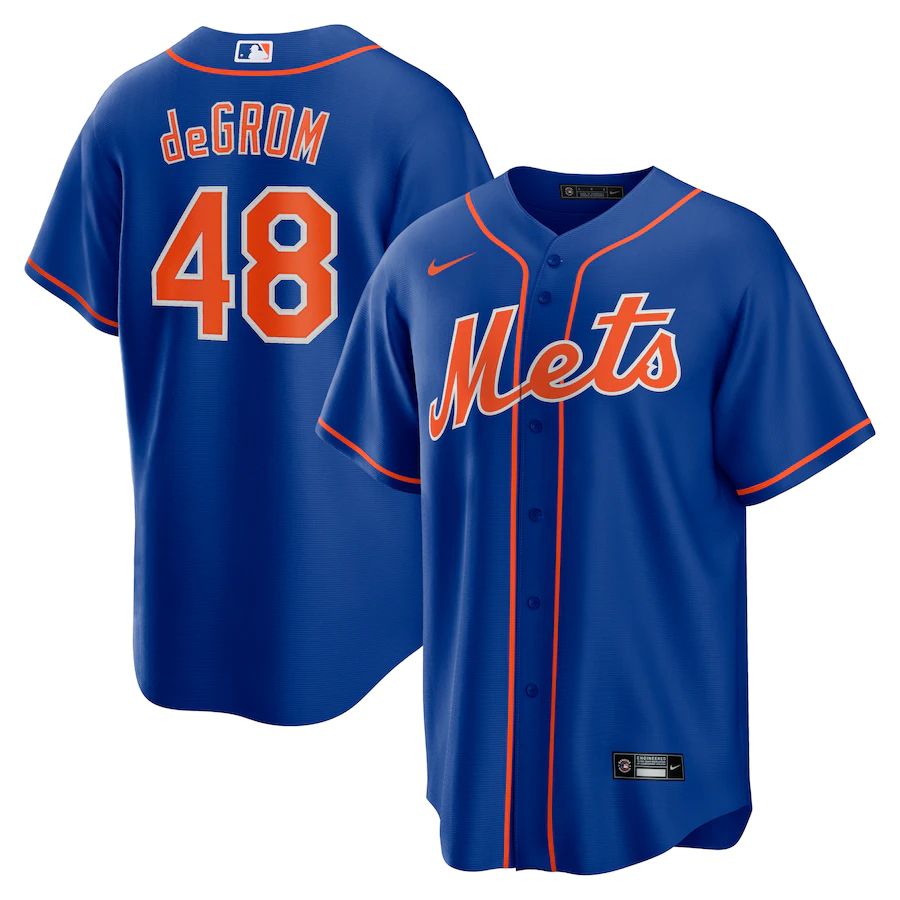 New York Mets #48 Jacob deGrom Nike Alternate Replica Player Name Jersey - Royal
