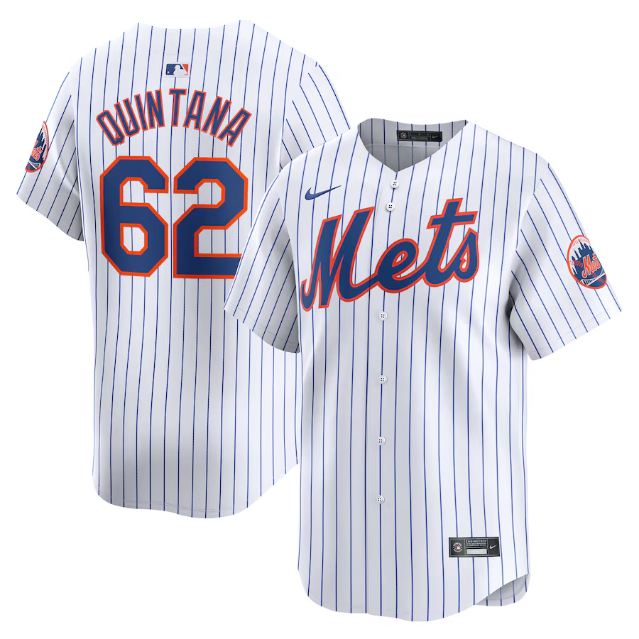 New York Mets #62 Jose Quintana Nike Home Limited Player Jersey - White