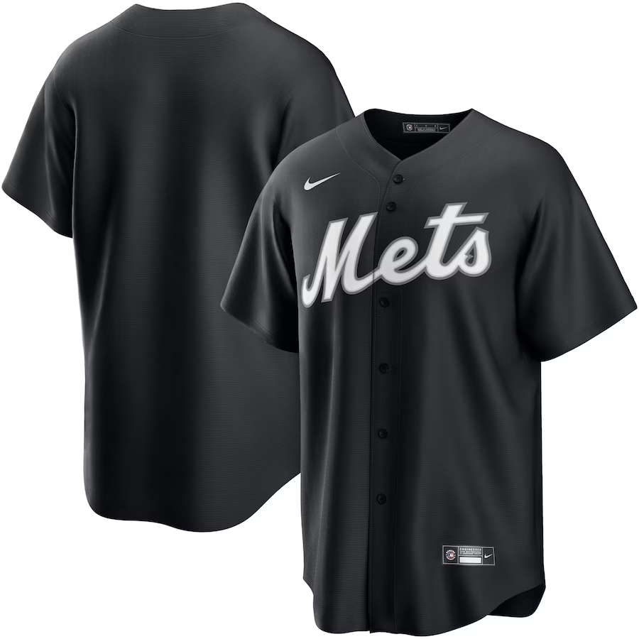 New York Mets #Blank Nike Official Replica Jersey - Black