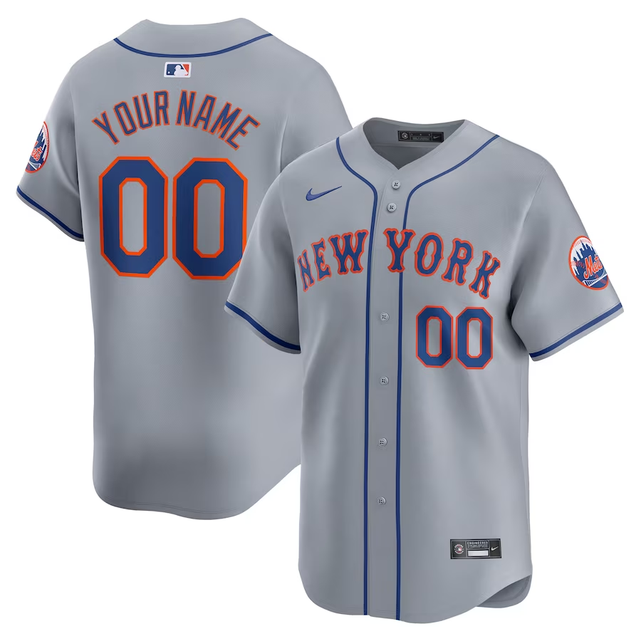 New York Mets Customized Nike Away Limited Jersey - Gray