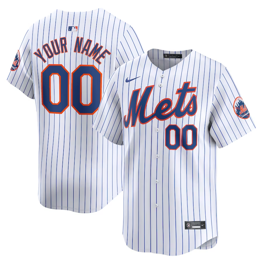 New York Mets Customized Nike Home Limited Jersey - White