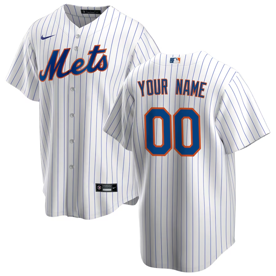 New York Mets Customized Nike Home Replica Jersey - White