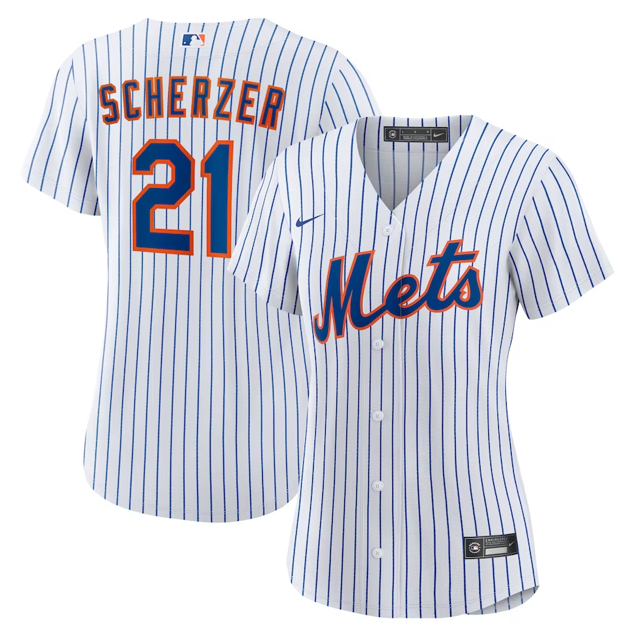 New York Mets Womens #21 Max Scherzer Nike Home Replica Player Jersey - White