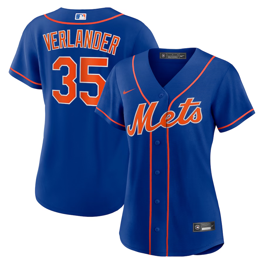 New York Mets Womens #35 Justin Verlander Nike Alternate Replica Player Jersey - Royal