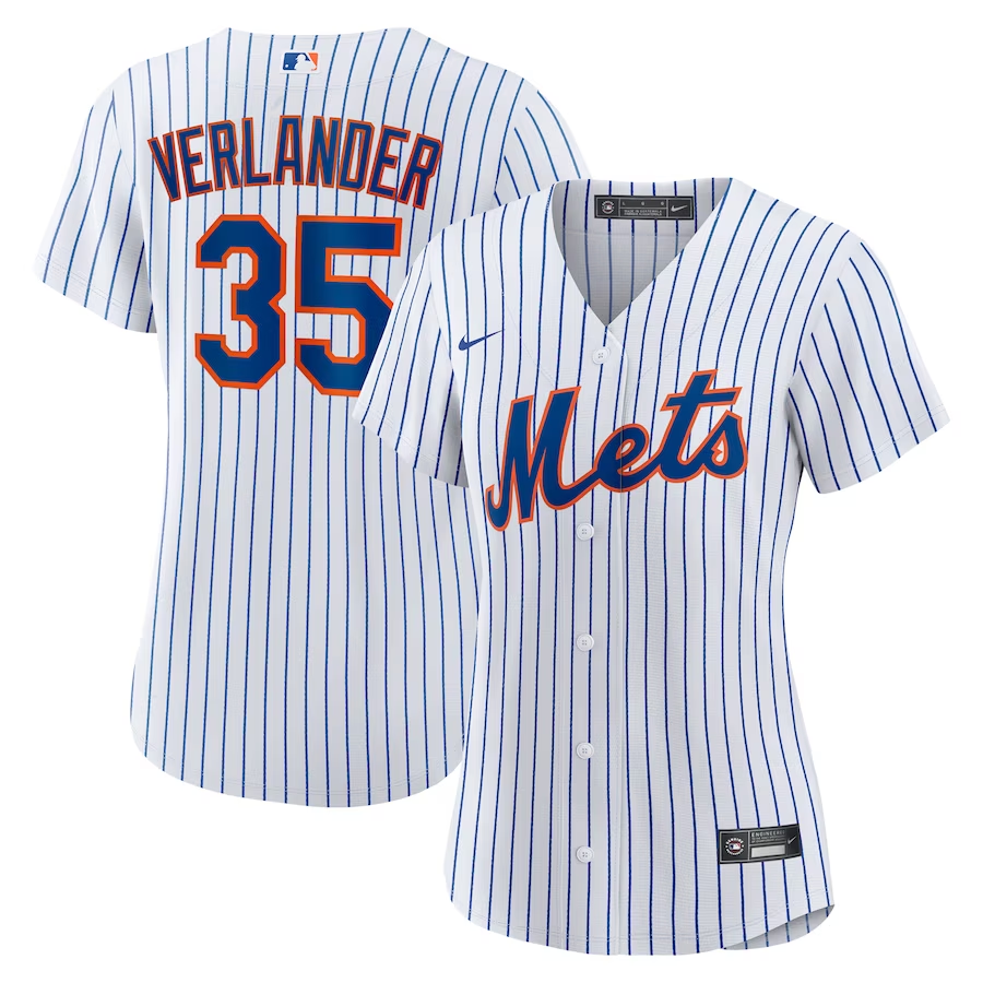 New York Mets Womens #35 Justin Verlander Nike Home Replica Player Jersey - WhiteRoyal