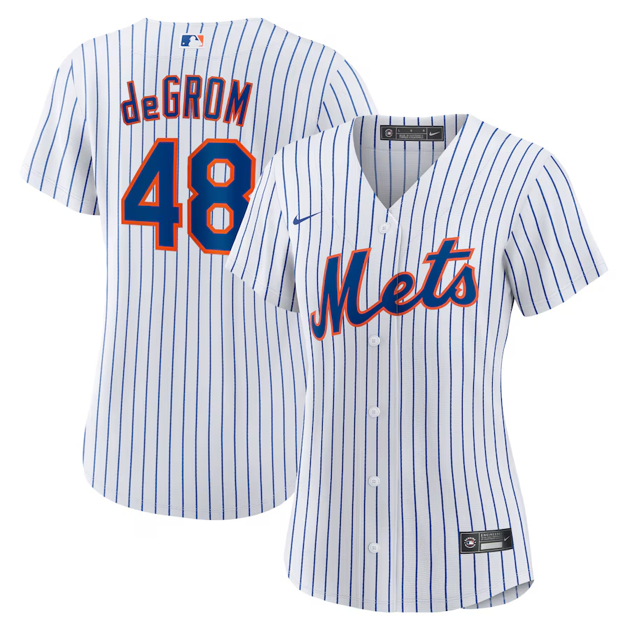 New York Mets Womens #48 Jacob deGrom Nike Home Replica Player Jersey - White