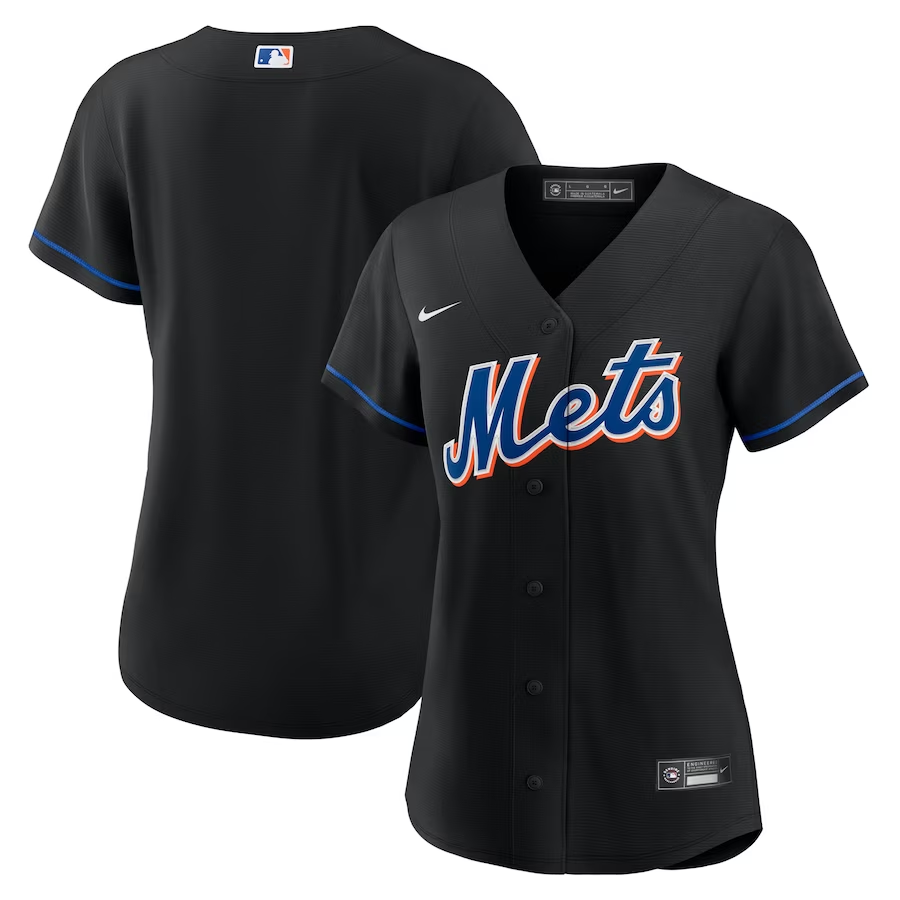 New York Mets Womens #Blank Nike 2022 Alternate Replica Team Jersey - Black