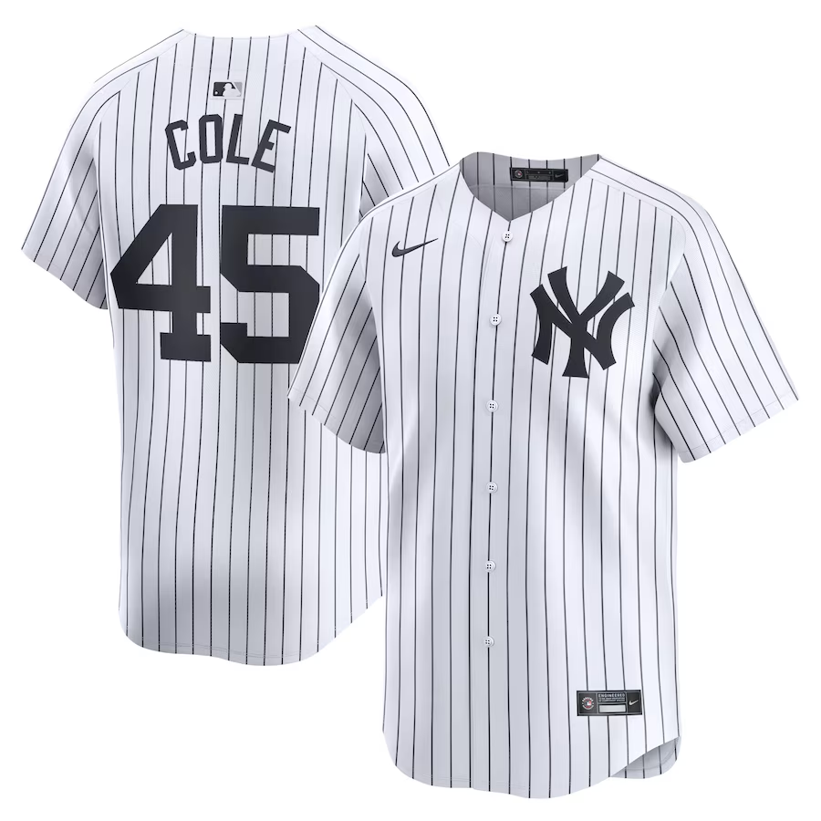 New York Yankees #45 Gerrit Cole Nike Home Limited Player Jersey - White