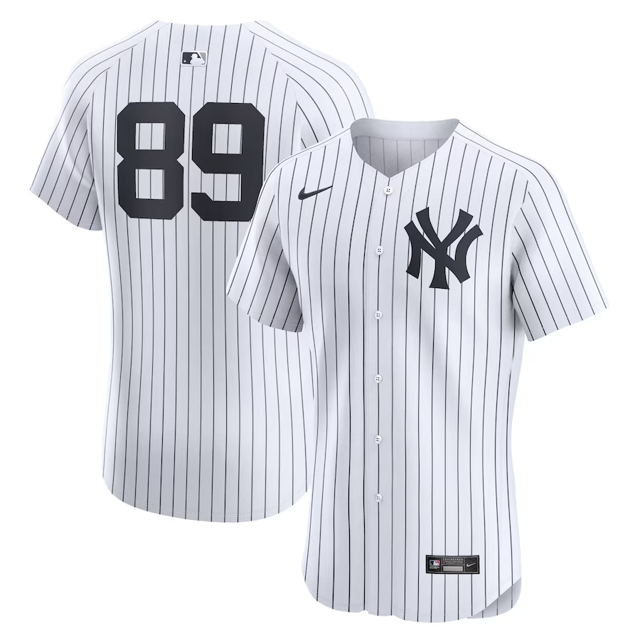 New York Yankees #89 Jasson Dominguez Nike Home Elite Player Jersey - White