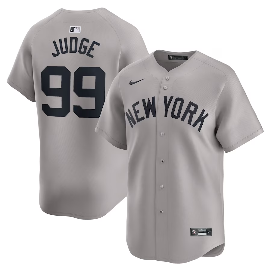 New York Yankees #99 Aaron Judge Nike Away Limited Player Jersey - Gray