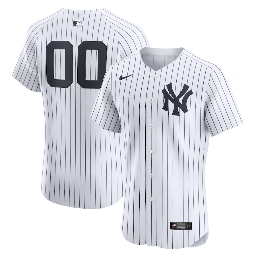 New York Yankees Customized Nike Home Elite Number Jersey - White