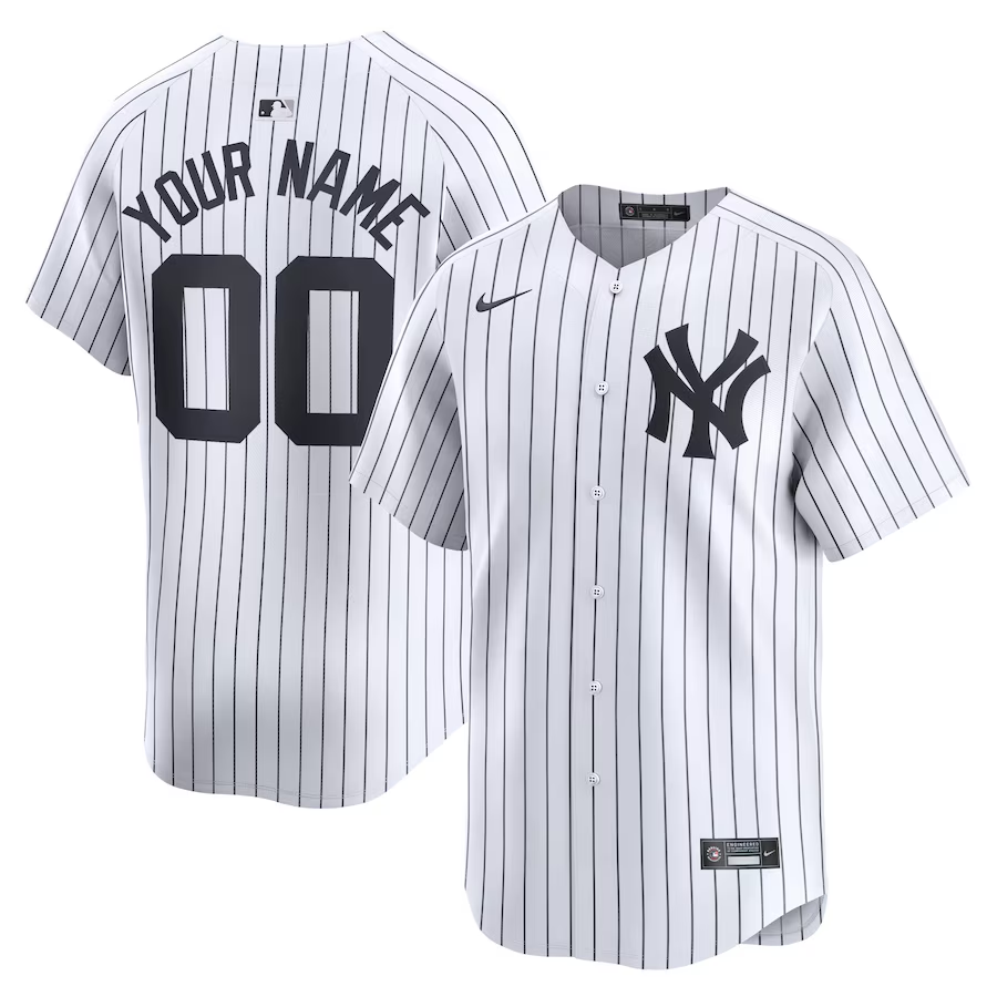 New York Yankees Customized Nike Home Limited Jersey - White