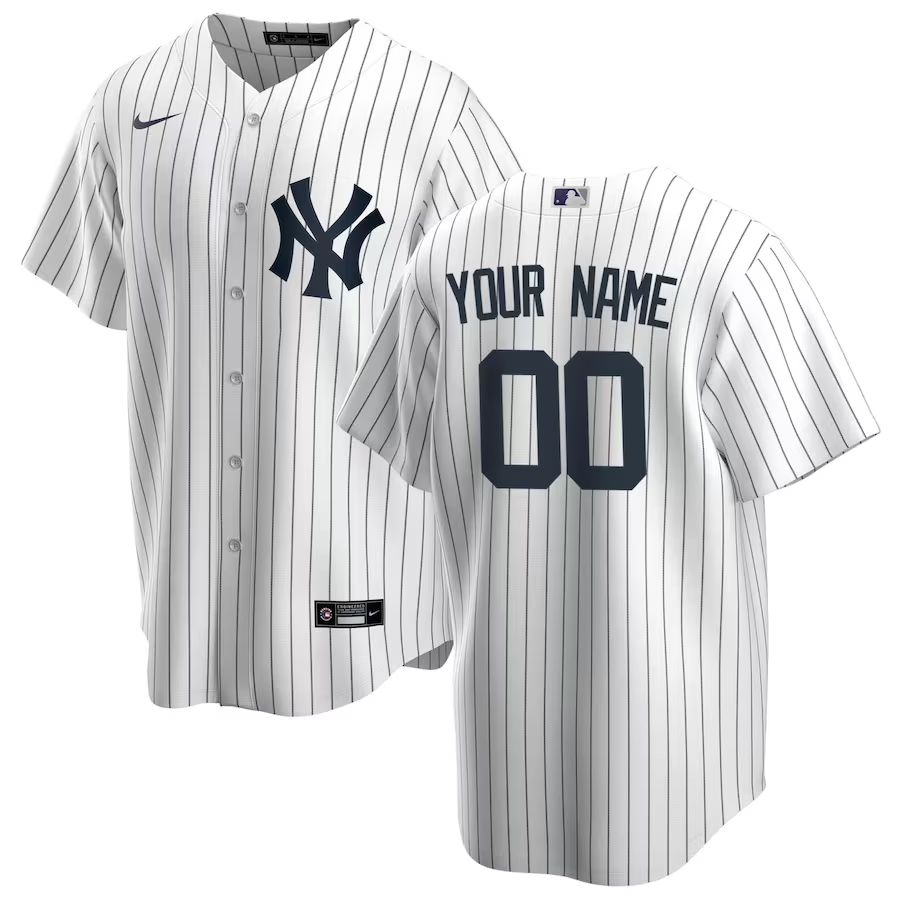 New York Yankees Customized Nike Home Replica Jersey - White