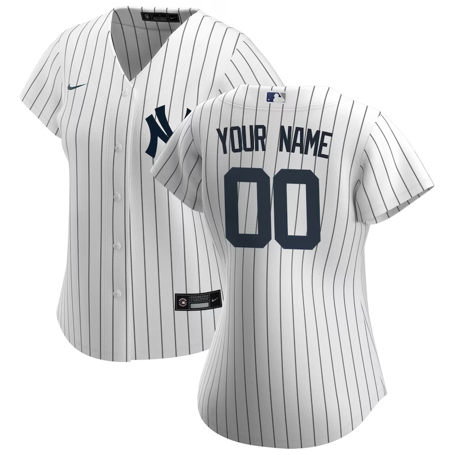 New York Yankees Customized Womens Nike Home Replica Jersey - White