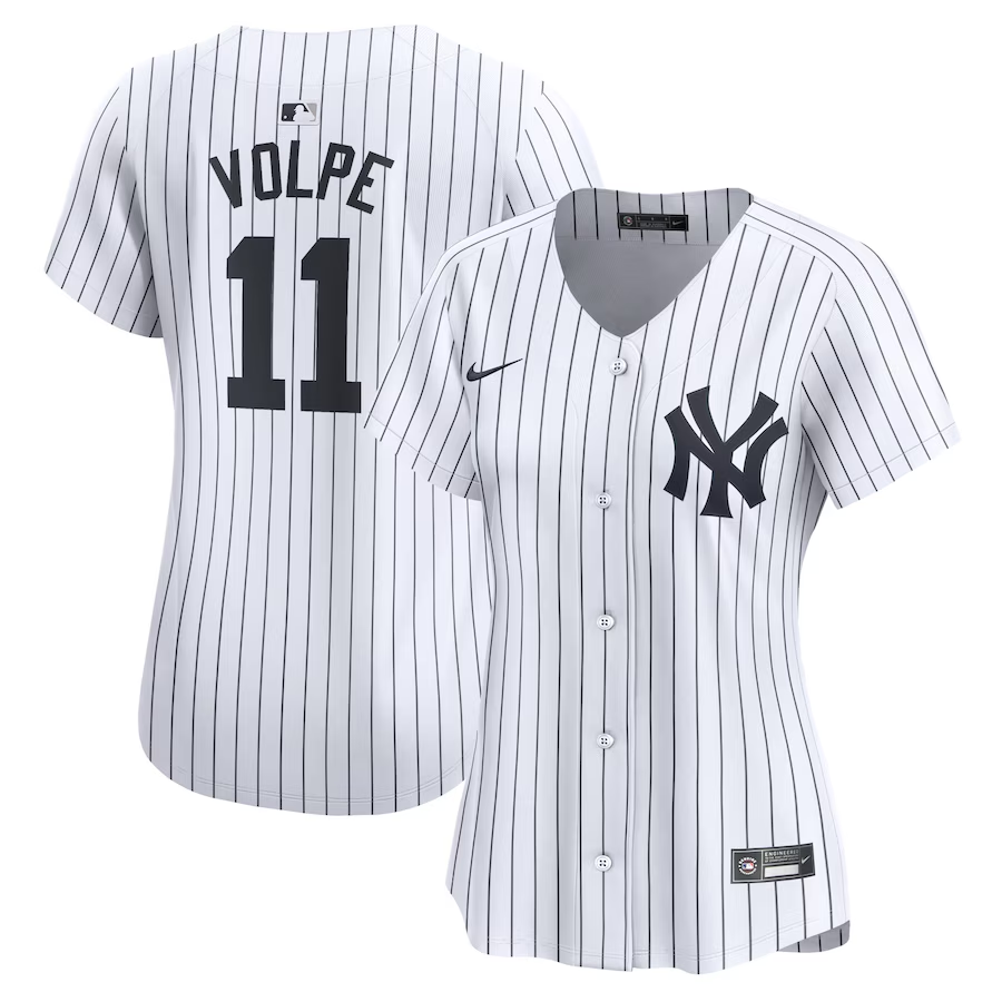 New York Yankees Womens #11 Anthony Volpe Nike Home Limited Player Jersey - White