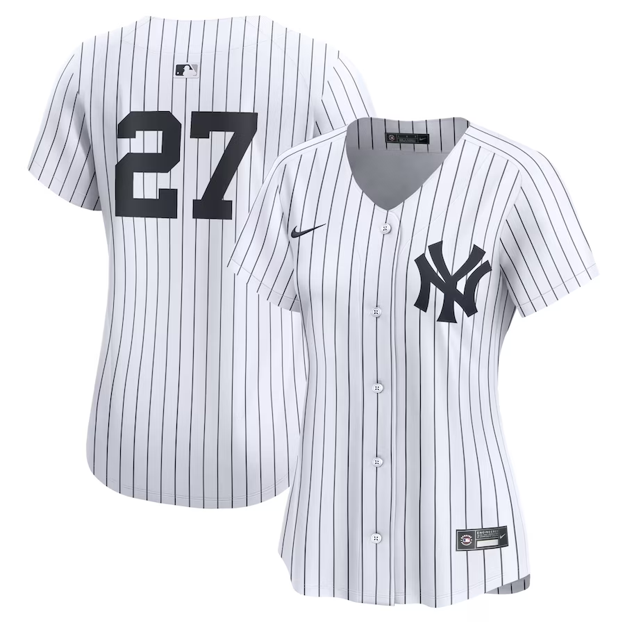 New York Yankees Womens #27 Giancarlo Stanton Nike Home Limited Player Jersey - White