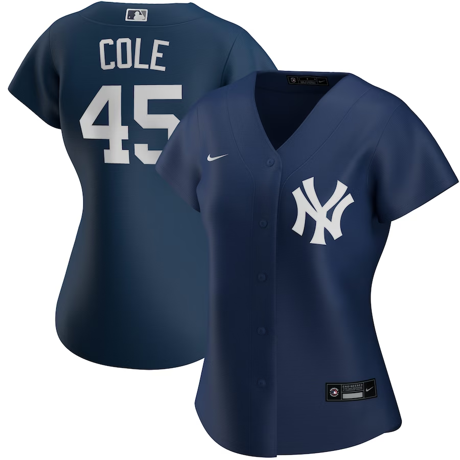 New York Yankees Womens #45 Gerrit Cole Nike Alternate Replica Player Jersey - Navy (2)