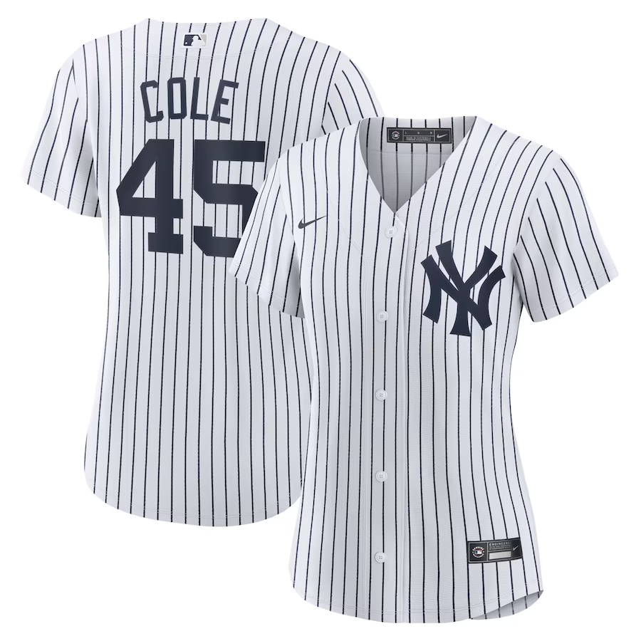 New York Yankees Womens #45 Gerrit Cole Nike Home Replica Player Jersey - White