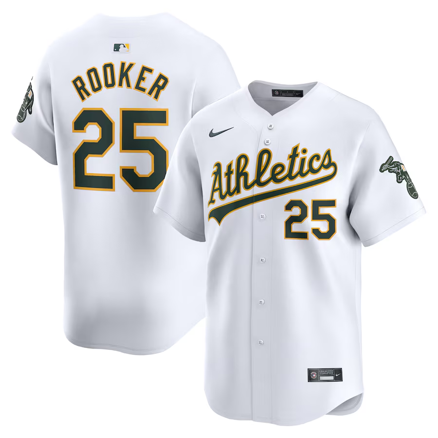 Oakland Athletics #25 Brent Rooker Nike Home Limited Player Jersey - White