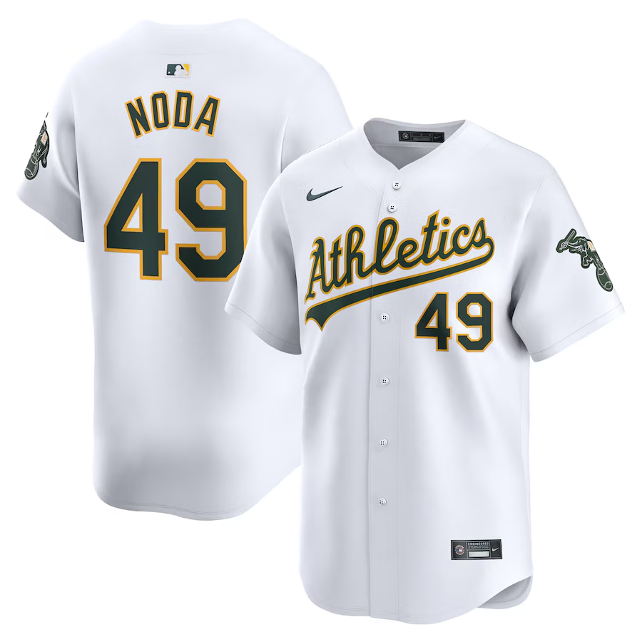 Oakland Athletics #49 Ryan Noda Nike Home Limited Player Jersey - White