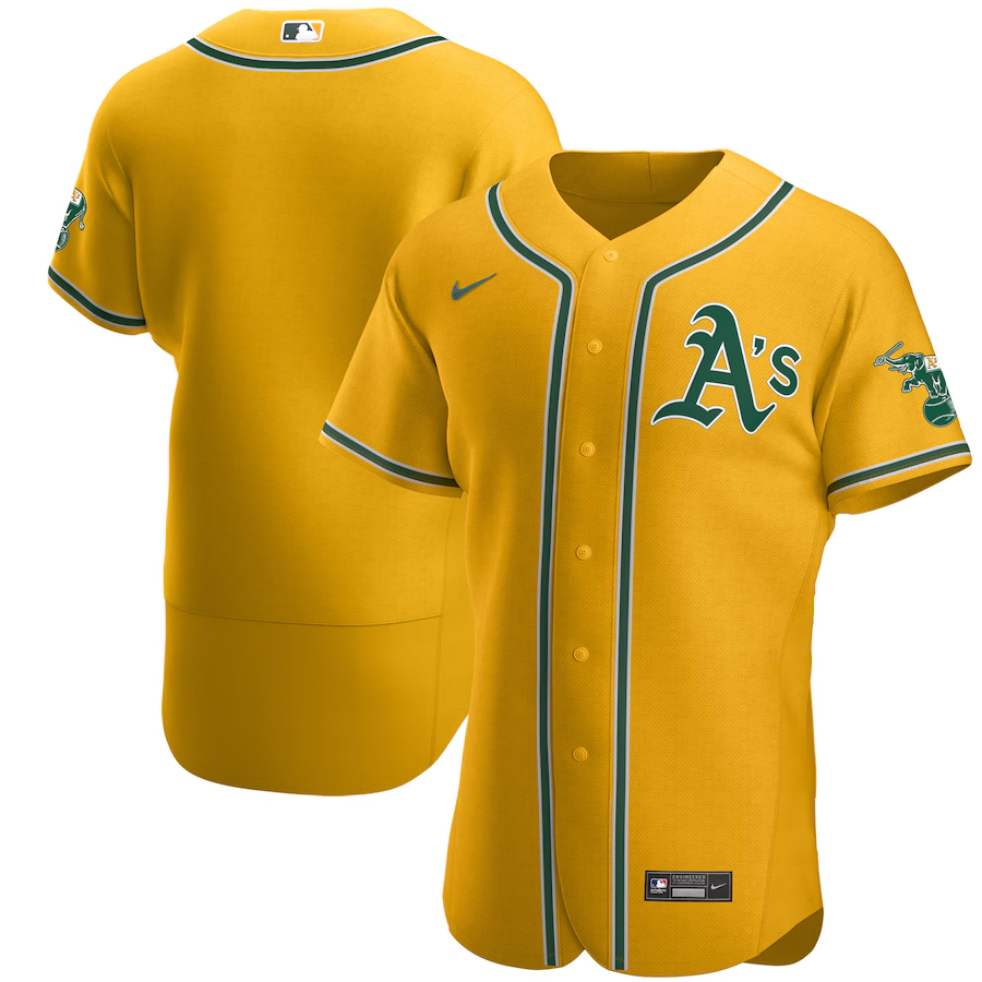 Oakland Athletics #Blank Nike Authentic Official Team Jersey - Gold