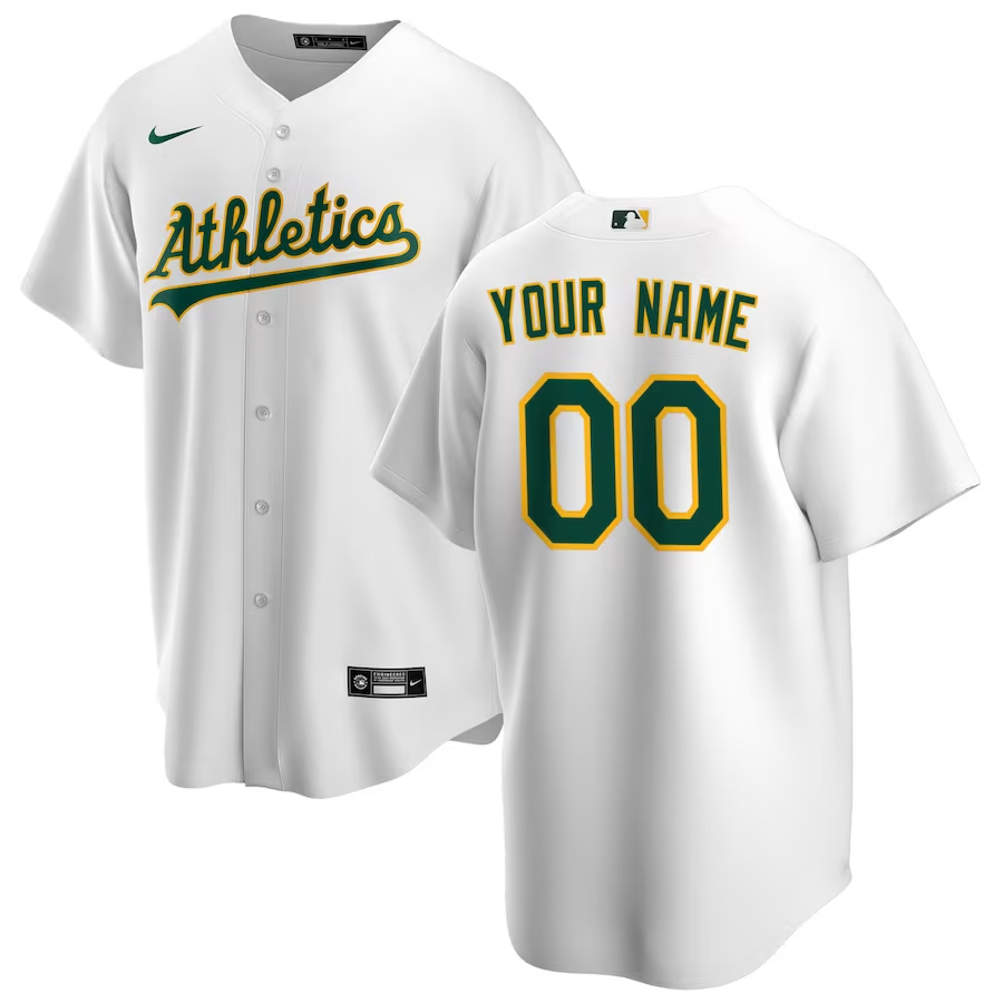 Oakland Athletics Customized Youth Nike Home Replica Jersey - White