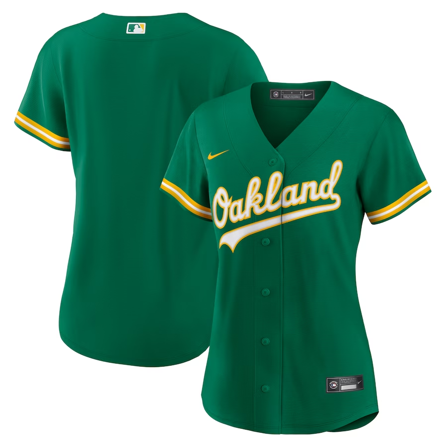 Oakland Athletics Womens #Blank Nike Alternate Replica Team Jersey - Kelly Green
