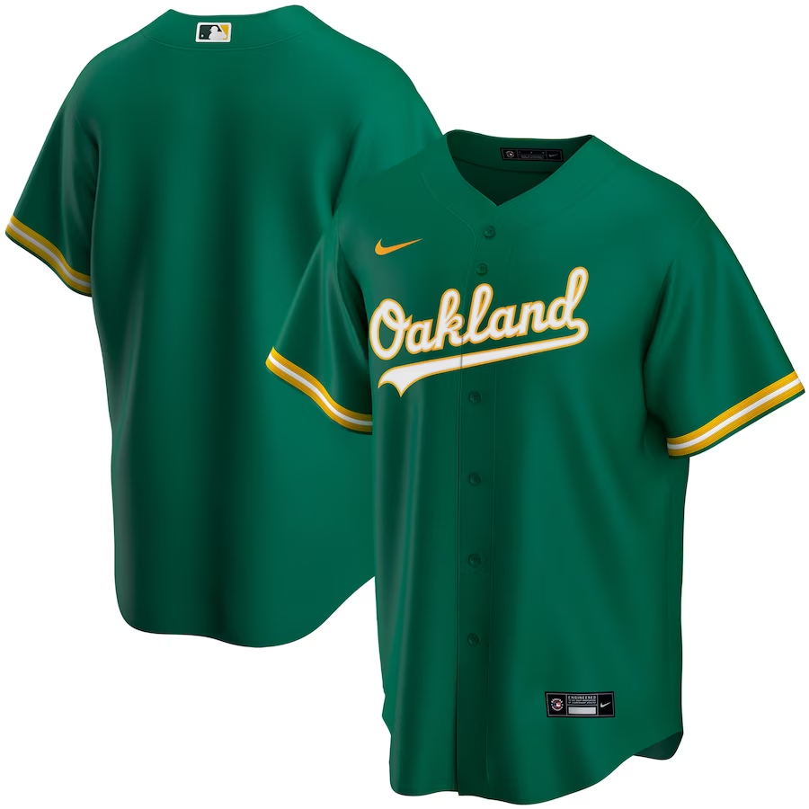 Oakland Athletics Youth #Blank Nike Alternate Replica Team Jersey - Kelly Green