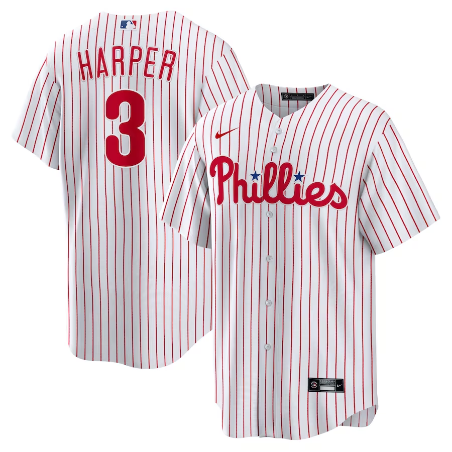 Philadelphia Phillies #3 Bryce Harper Nike Home Replica Player Name Jersey - White