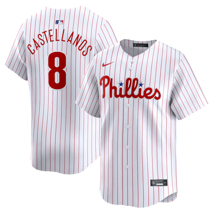 Philadelphia Phillies #8 Nick Castellanos Nike Home Limited Player Jersey - White