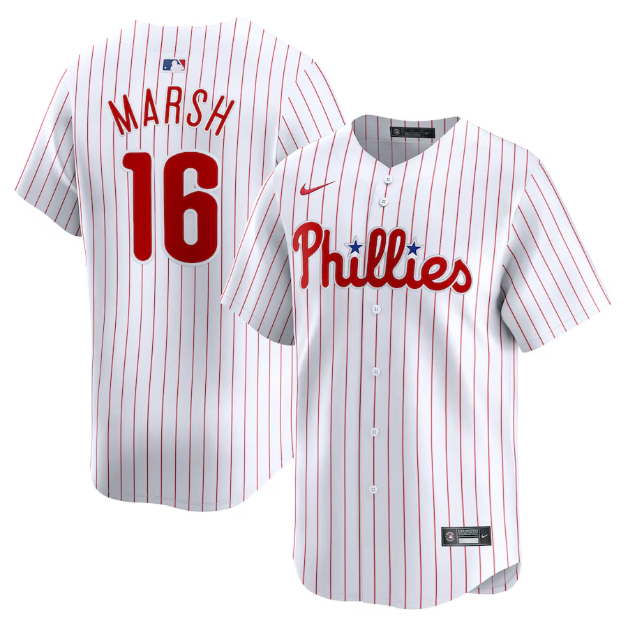 Philadelphia Phillies #16 Brandon Marsh Nike Home Limited Player Jersey - White