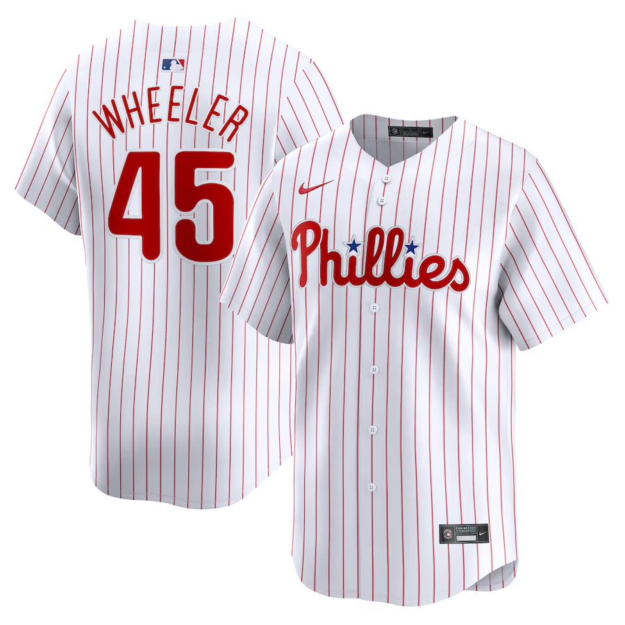 Philadelphia Phillies #45 Zack Wheeler Nike Home Limited Player Jersey - White