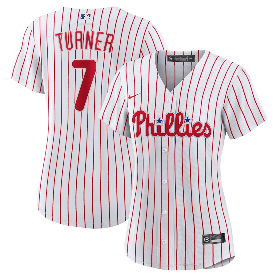 Philadelphia Phillies Womens #7 Trea Turner Nike Home Replica Player Jersey - White